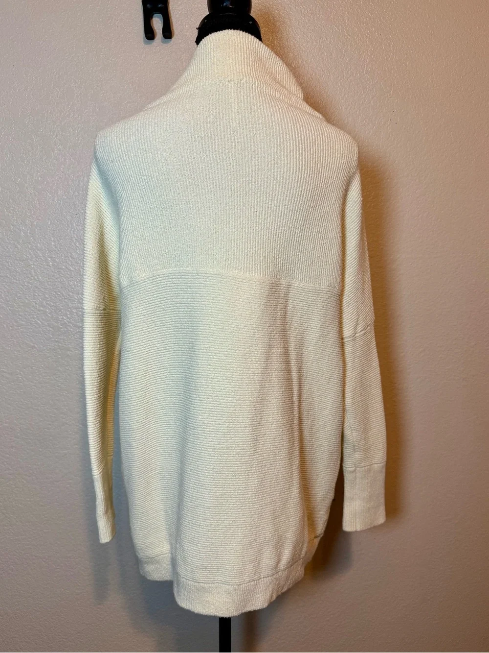 Free People Ottoman Slouchy Tunic Sweater Cream Oversized XS